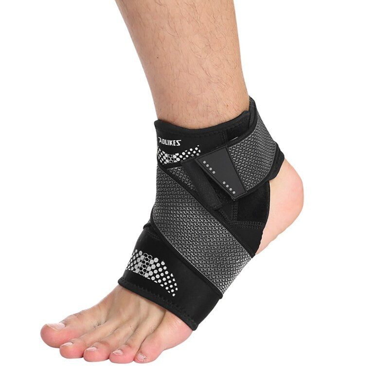 1pc Sport Ankle Brace Protector Adjustable Anti-sprain Compression Feet Support Wrap Bandage Protection With Strap - Korvel