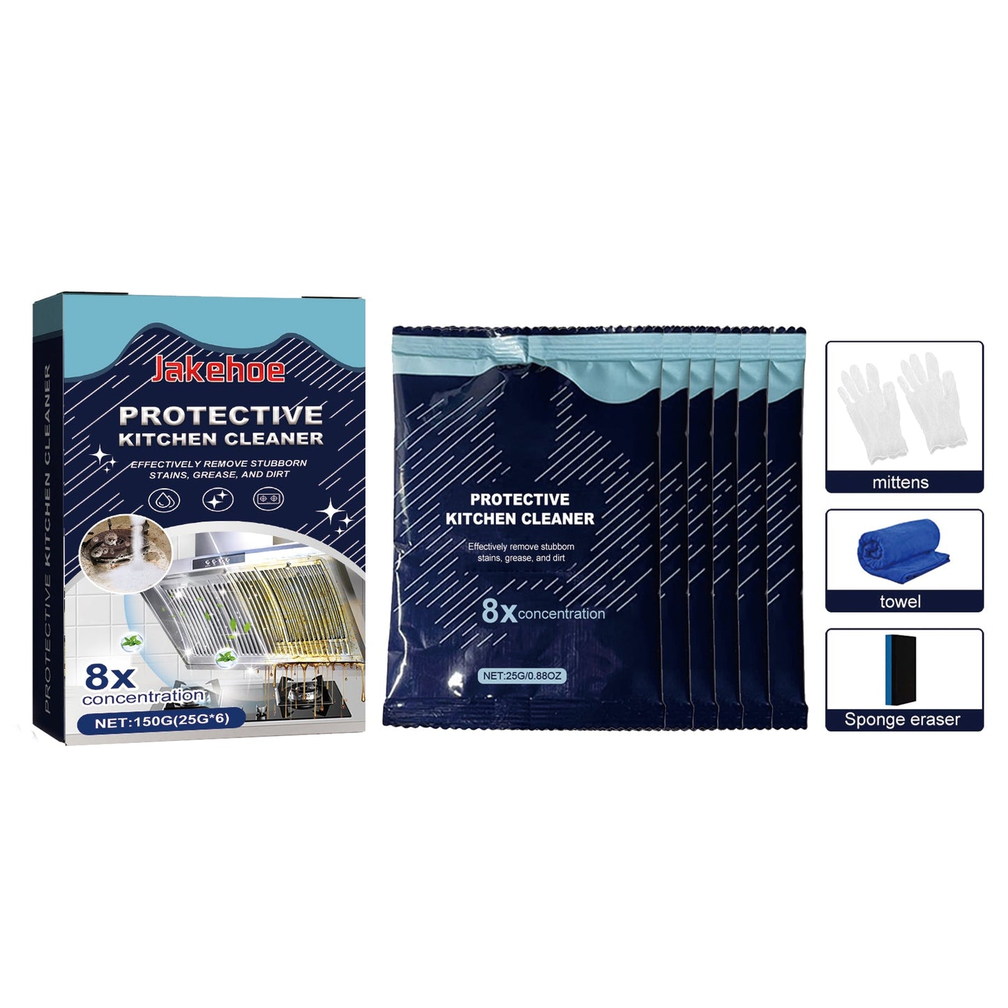 Kitchen Cleaning Detergent Powder, Stove Hood Kitchen Utensils Heavy Oil Cleaning Decontamination Detergent - Korvel