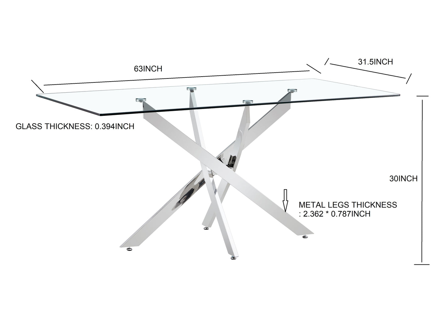 Plateau de Table en Verre Transparent Premium avec Accents Dorés