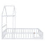 Wooden Full Size Children's Bed with Detachable Headboard and Integrated Clothes Drying Rack, White - Korvel