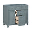36 "No sink, with 2 drawers and soft closing door, independent makeup rack, bathroom cabinet, blue (excluding sink) - Korvel