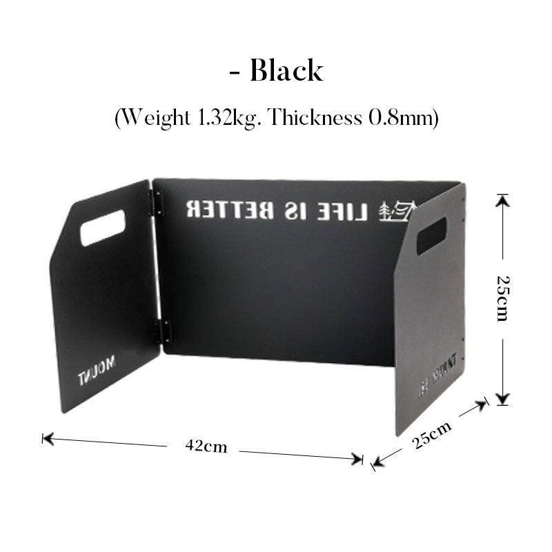 Outdoor stove enclosure wind shield camping wind shield shielding plate cassette stove folding gas stove stove wind shield - Korvel