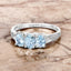 0.95 Carat Aquamarine & Diamond Sterling Silver Engagement Ring
