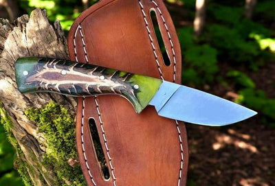 Handcrafted Pine Cone Ranger Cowboy Knife with D2 Steel Blade - Korvel