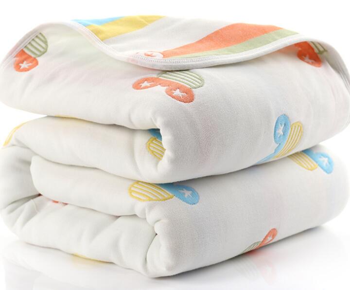 Premium Muslin Cotton Baby Receiving Blanket - 6 Layers Thick