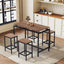 TREXM 5-Piece Compact Bar Table Set - Modern Industrial Design