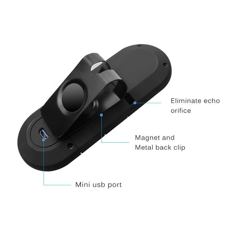 ANLUD Wireless Bluetooth Handsfree Car Kit Multipoint Speakerphone MP3 Music Player Sun Visor - Korvel