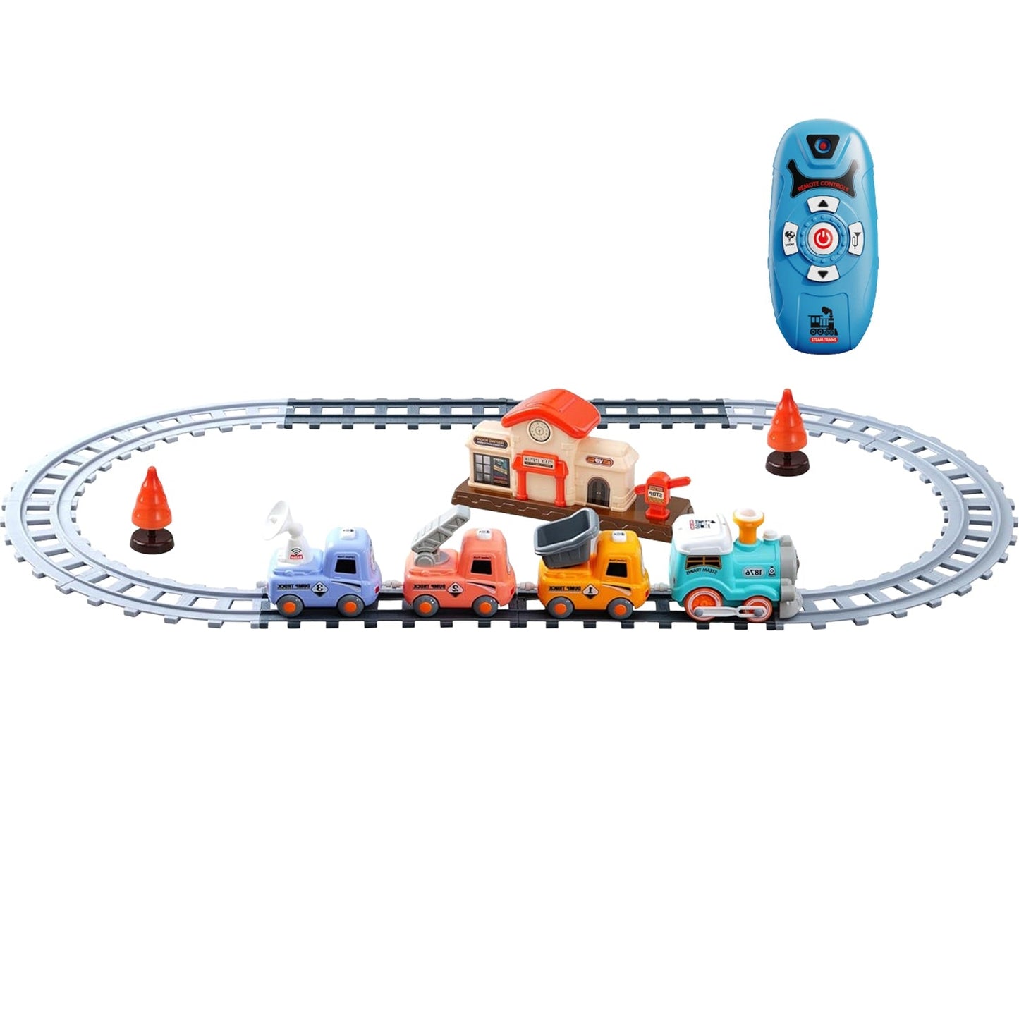 Electric Train Set with Remote Control and Realistic Features