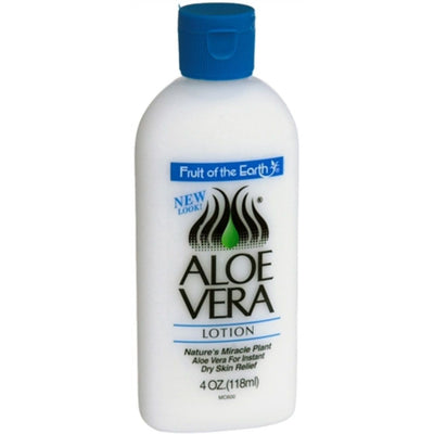 Loción para el cuidado de la piel Aloe Vera Fruit of the Earth, 4 Fl Oz
