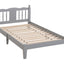 Twin Bed with Column-Decoration Headboard, with Bed Slats,Grey - Korvel