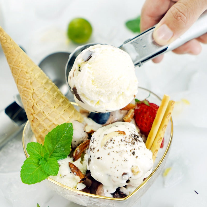 7-inch stainless steel ice cream spoon for making ice cream ice cream ball spoon with a diameter of 5CM - Korvel