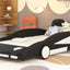 Twin Size Race Car-Shaped Platform Bed with Wheels - Black
