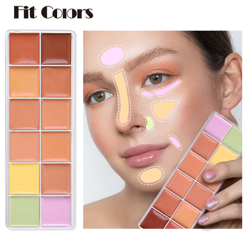 Fit Colors 12 Color Concealer Natural Moisturizing Long Lasting Concealer 3D Concealer - Korvel