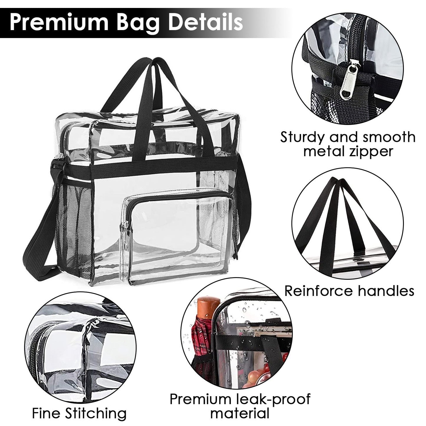 LJG Clear Crossbody Bag - Stadium Approved Transparent Tote