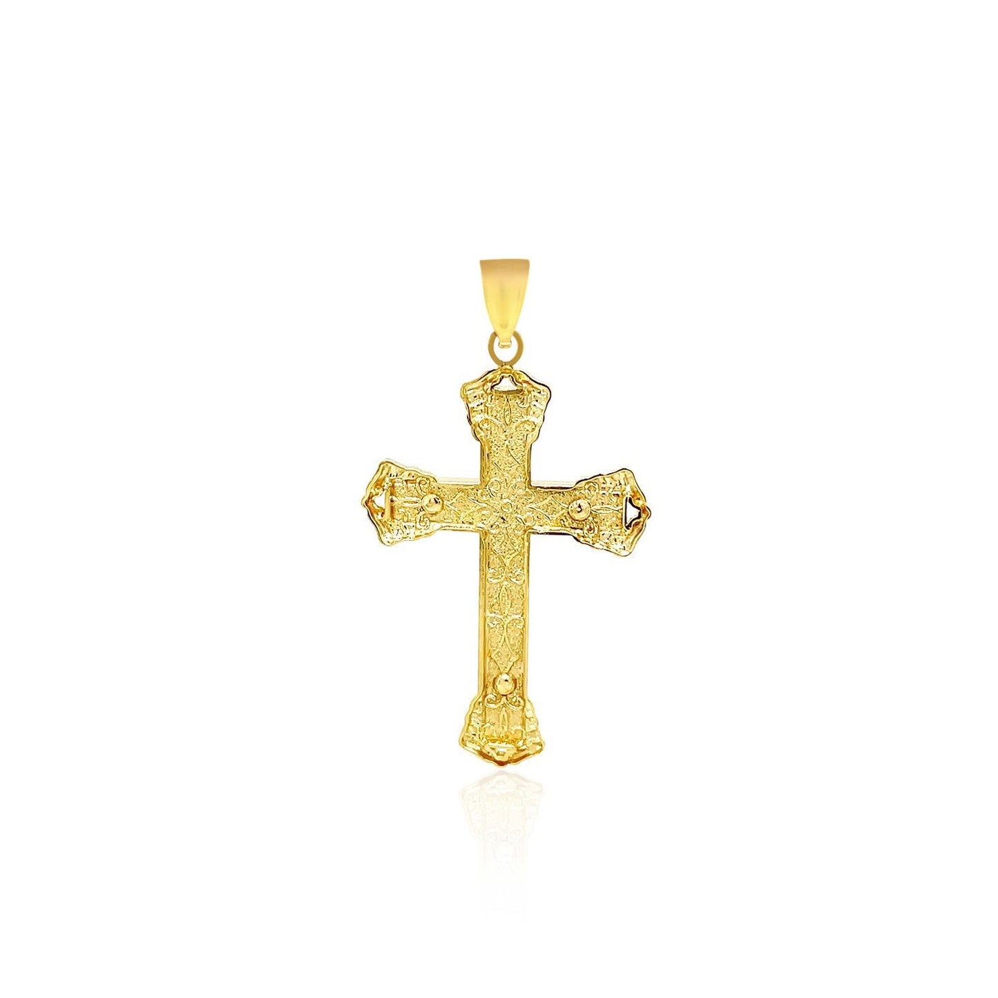 Colgante de Cruz de Ónix Negro en Oro Amarillo de 14k