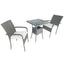 3 Piece Patio Wicker Conversation Set Grey Wicker + white Cushion - Korvel