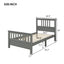 Wood Platform Bed with Headboard and Footboard Twin (Gray) - Korvel