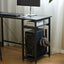 94.5 Inch Home Office Desk L shape gaming desk with LED storage Shelves METAL PANNEL and stool (BLACK) - Korvel