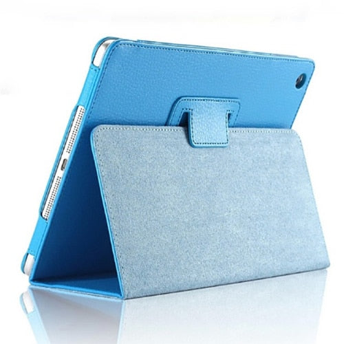 For Apple ipad 2 3 4 Case Auto Flip Litchi PU Leather Cover For New ipad 2 ipad 4 Smart Stand Holder Folio Case - Korvel