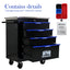 4 DRAWERS MULTIFUNCTIONAL TOOL CART WITH WHEELS-BLACK - Korvel