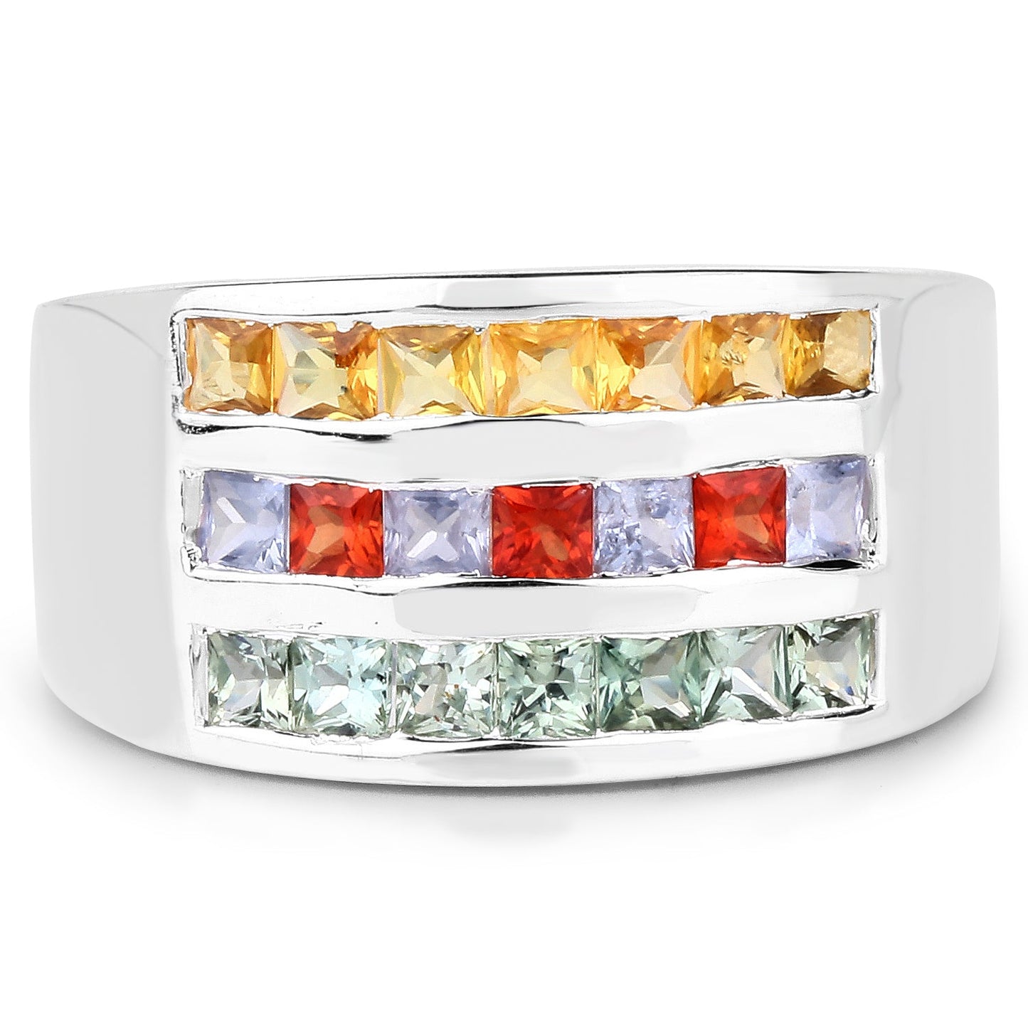 Anillo de Compromiso de Zafiro Múltiple de 1.69 Quilates en Plata Esterlina .925