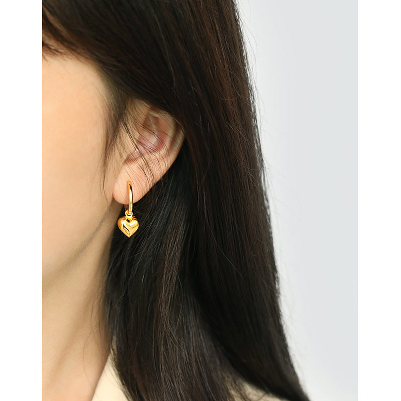 Boucles d'oreilles pendantes en forme de cœur élégantes pour femmes