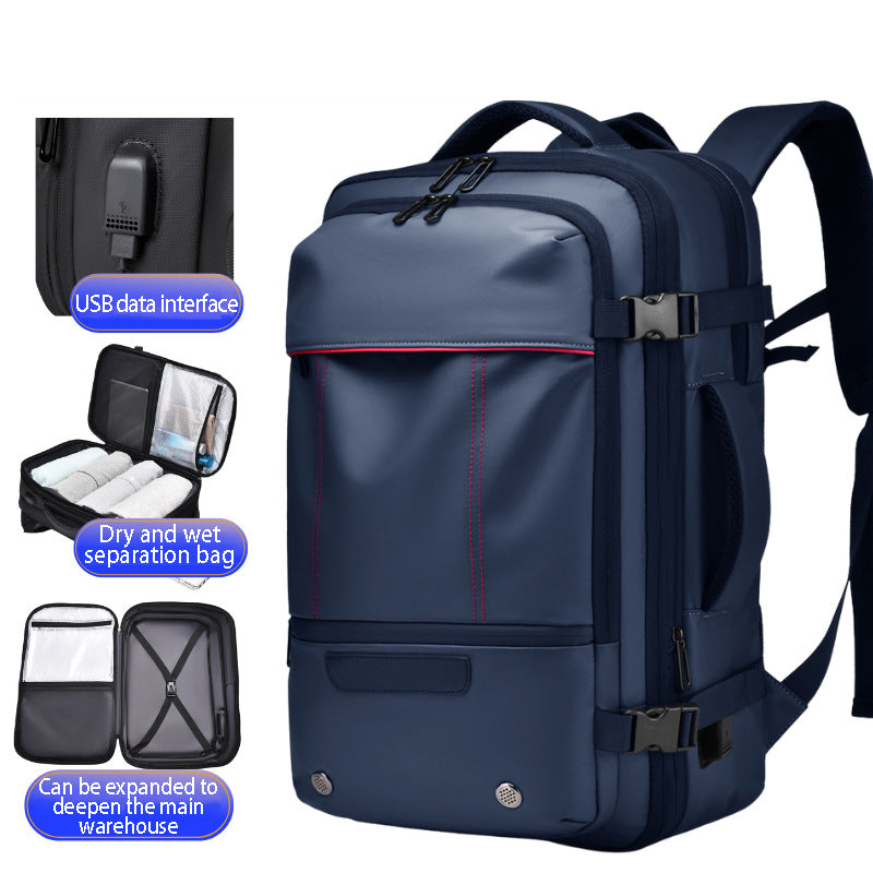 Men's Backpack Business Travel Backpack Large Capacity Expansion Multifunctional Vacuum Compression Backpack for Men - Korvel