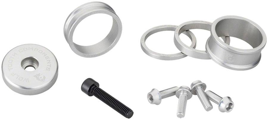 Kit BlingKit de Jeu de Direction Wolf Tooth - 3 entretoises de 510 15 mm et capuchon supérieur en ar