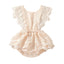 Solid color backless lace up baby jumpsuit - Korvel