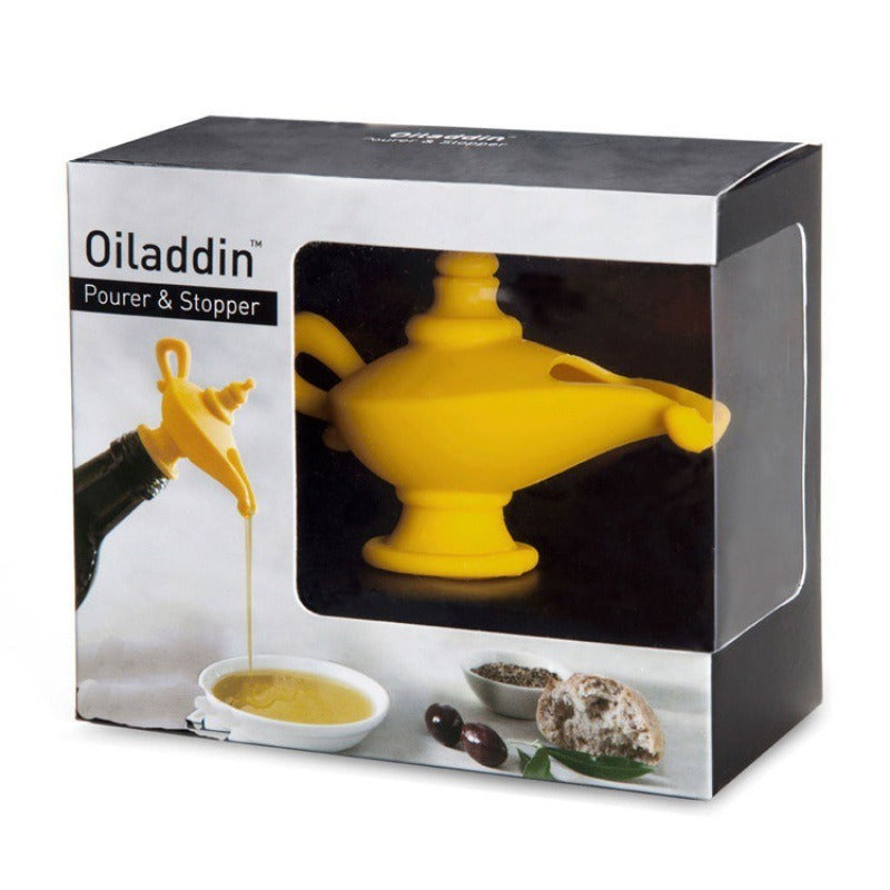 Creative silicone Aladdin lamp wine pouring device kitchen oil pouring nozzle leak proof sealing plug spiral type wine - Korvel