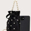 Pearl Detail Solid Color Bucket Bag - Korvel