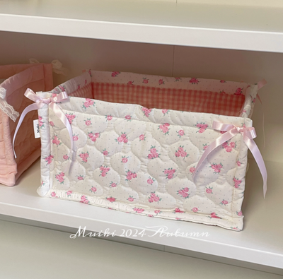 Quilted ins storage basket desktop good item storage cute storage frame - Korvel