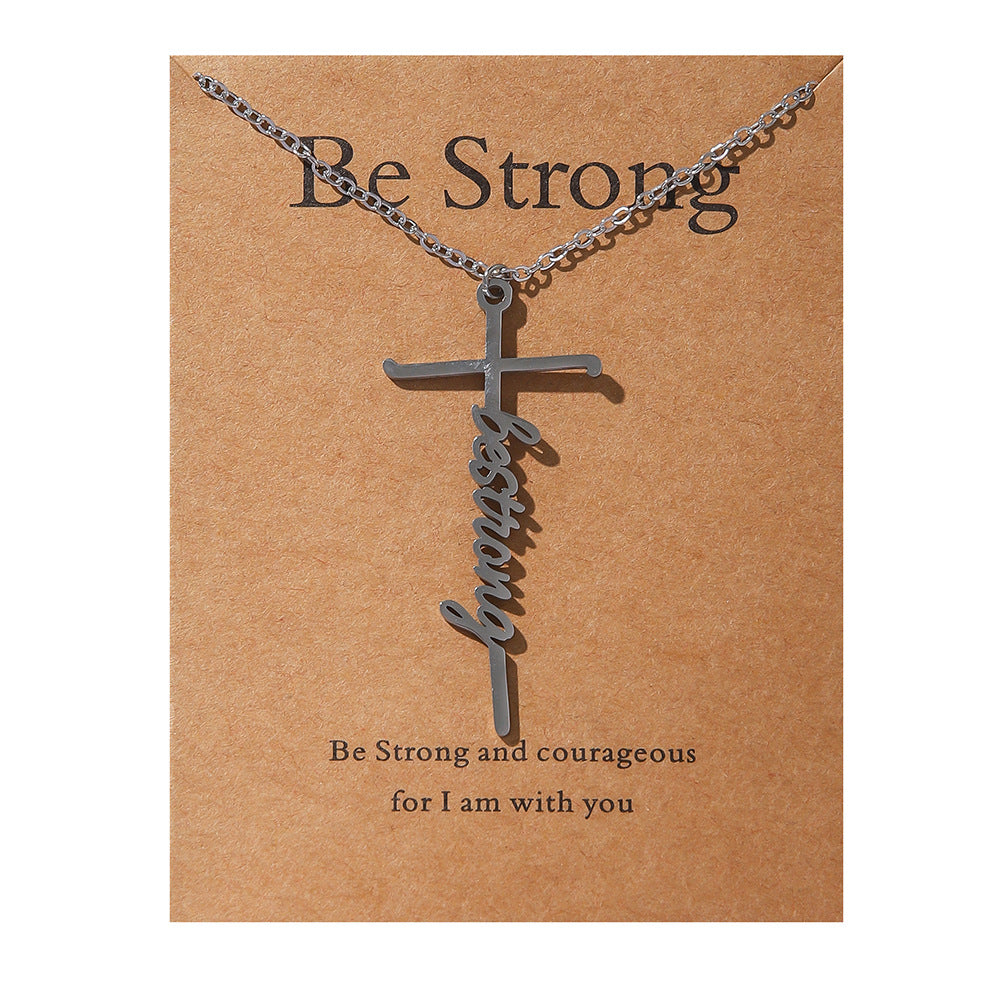 Faith Religious Gift Stainless Steel Cross Collarbone Chain Sweater Chain - Korvel