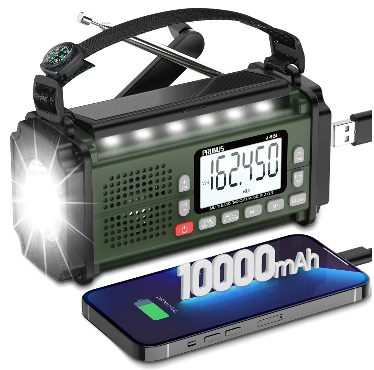 Radio StormGuard Pro - Radio Meteorológico de Emergencia con Manivela