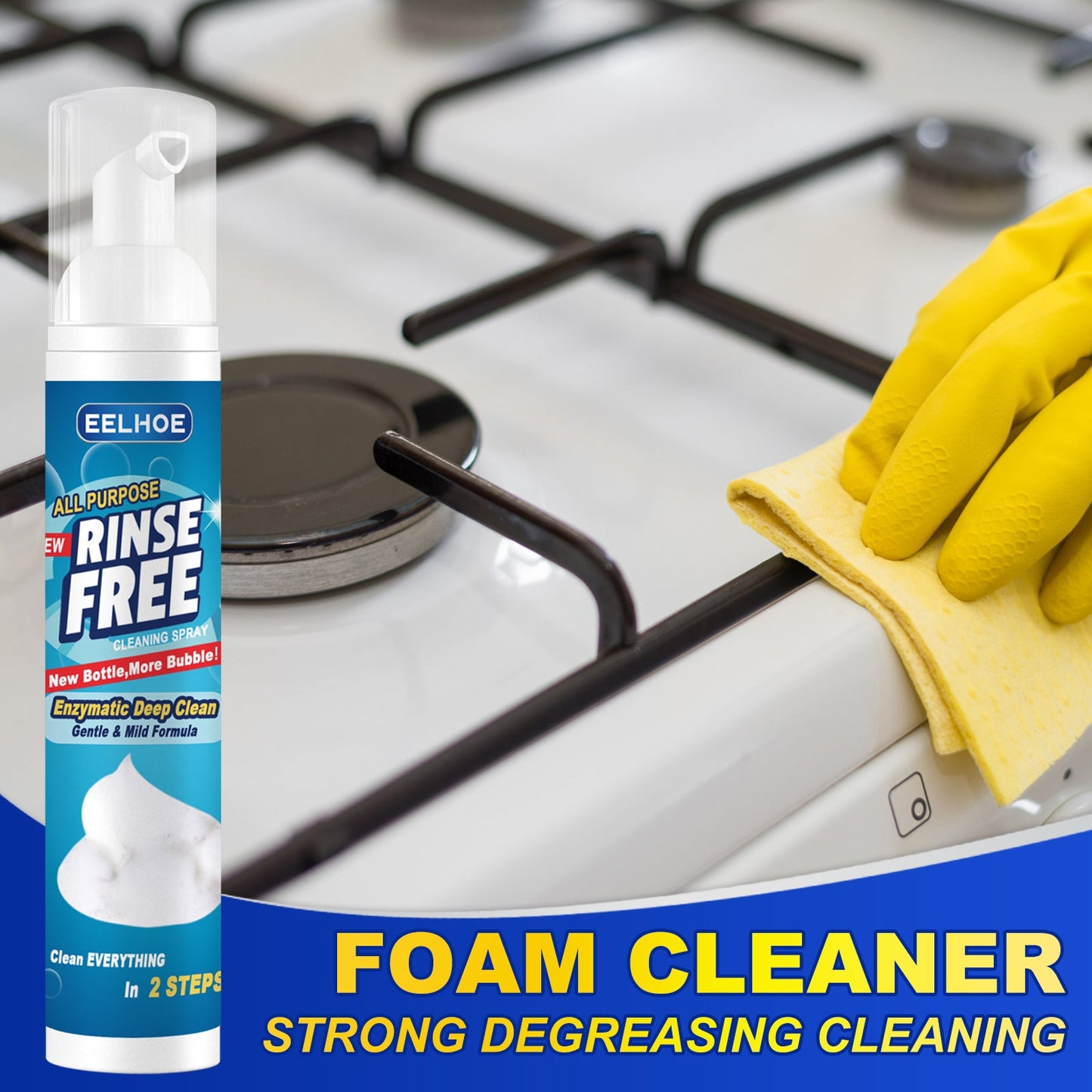 Heavy Grease Kitchen Foam Cleaner, Multi-Purpose Stove Hood To Remove Rust Stains Kitchen Utensils Oil Stains - Korvel