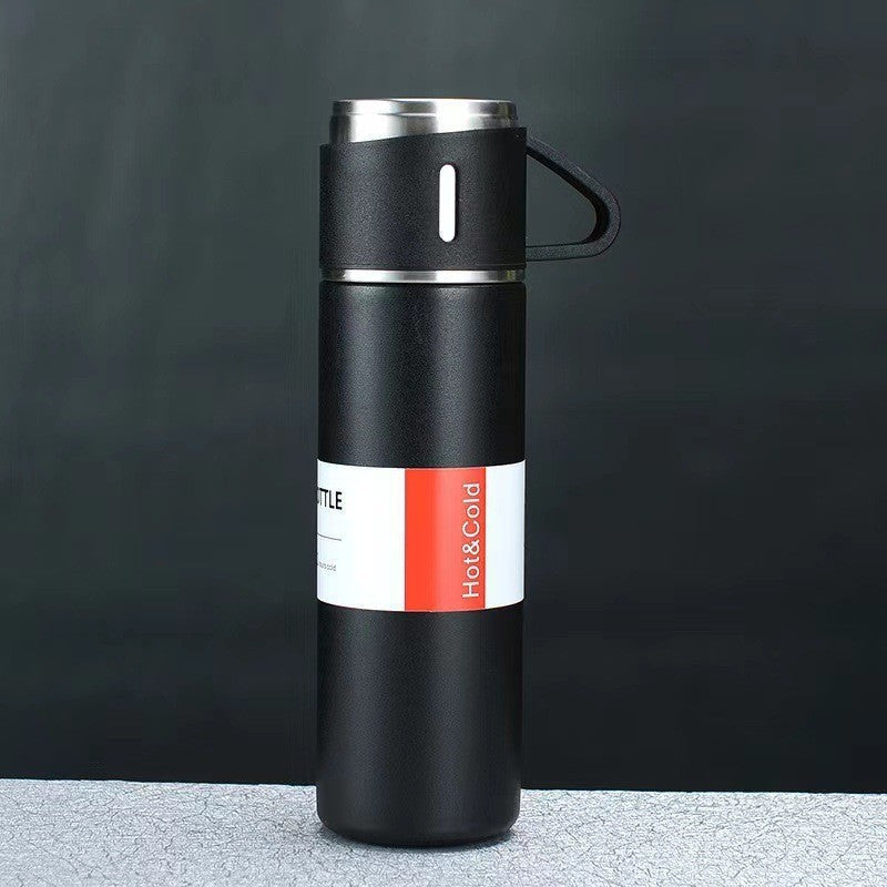 A cup of three-lid thermos cup portable fashion gift box set stainless steel cup - Korvel