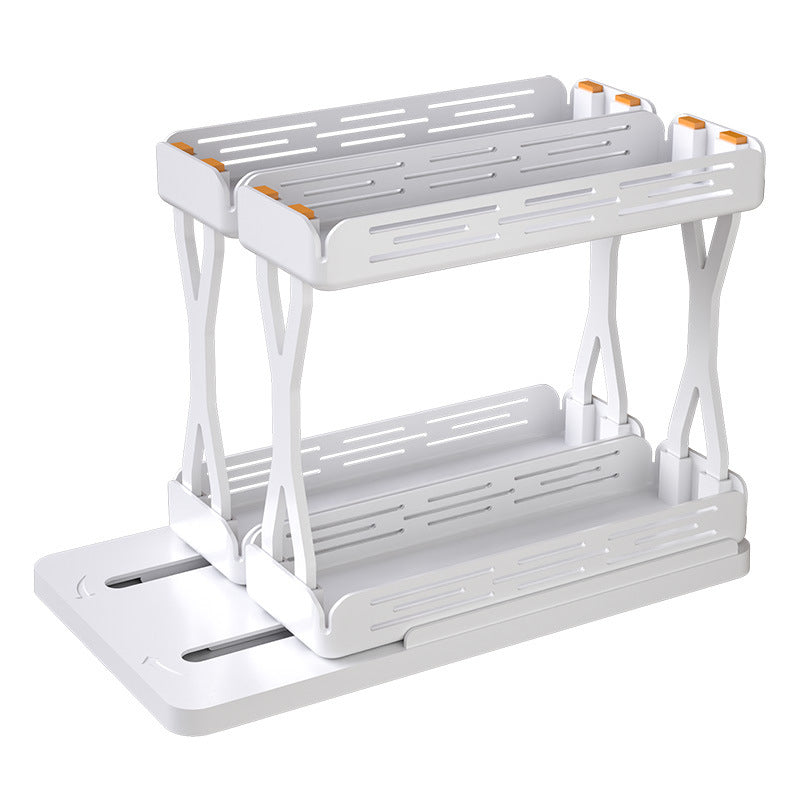 Pull out Rotating Spice Rack Organizer for Cabinet Rotate Makeup Organizer Slide Bottle Box Holder Plastic Seasoning Spice Rack - Korvel