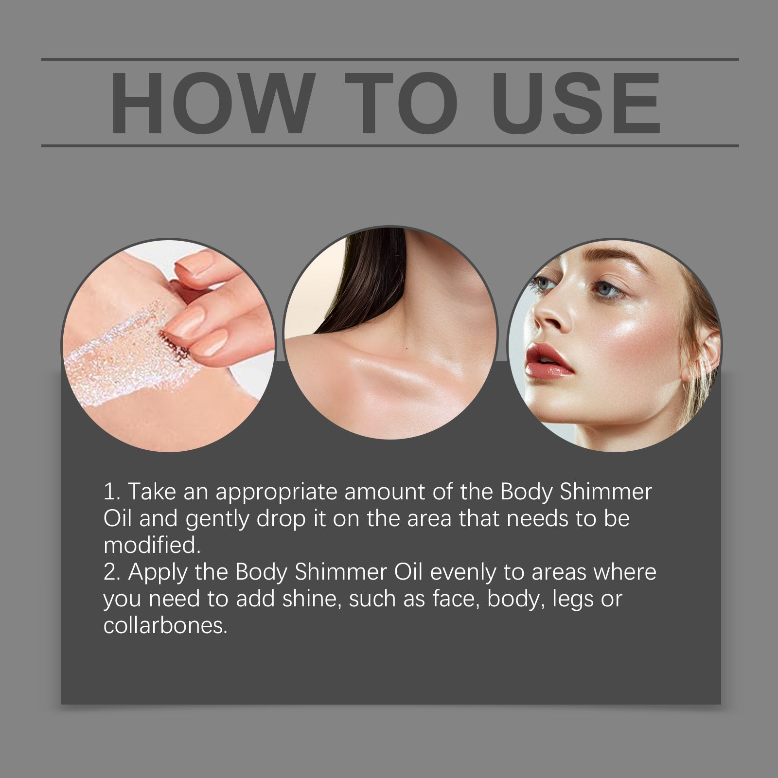 Body Glitter Oil, Facial Body Liquid Highlighter Moisturizer Easy To Apply Party Focus Brightening - Korvel