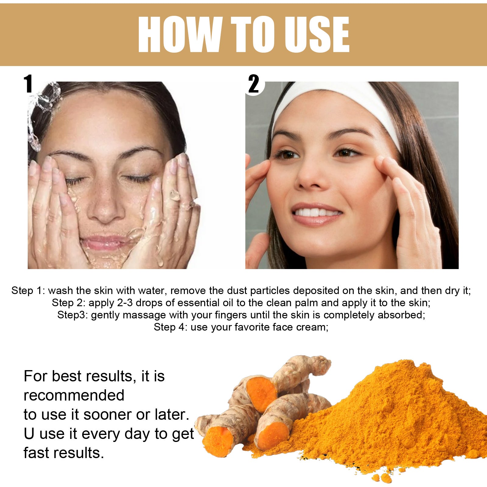 Turmeric Correction Essence Facial Care Hydrating Moisturizing Gentle Moisturizing Skin Care Essence - Korvel