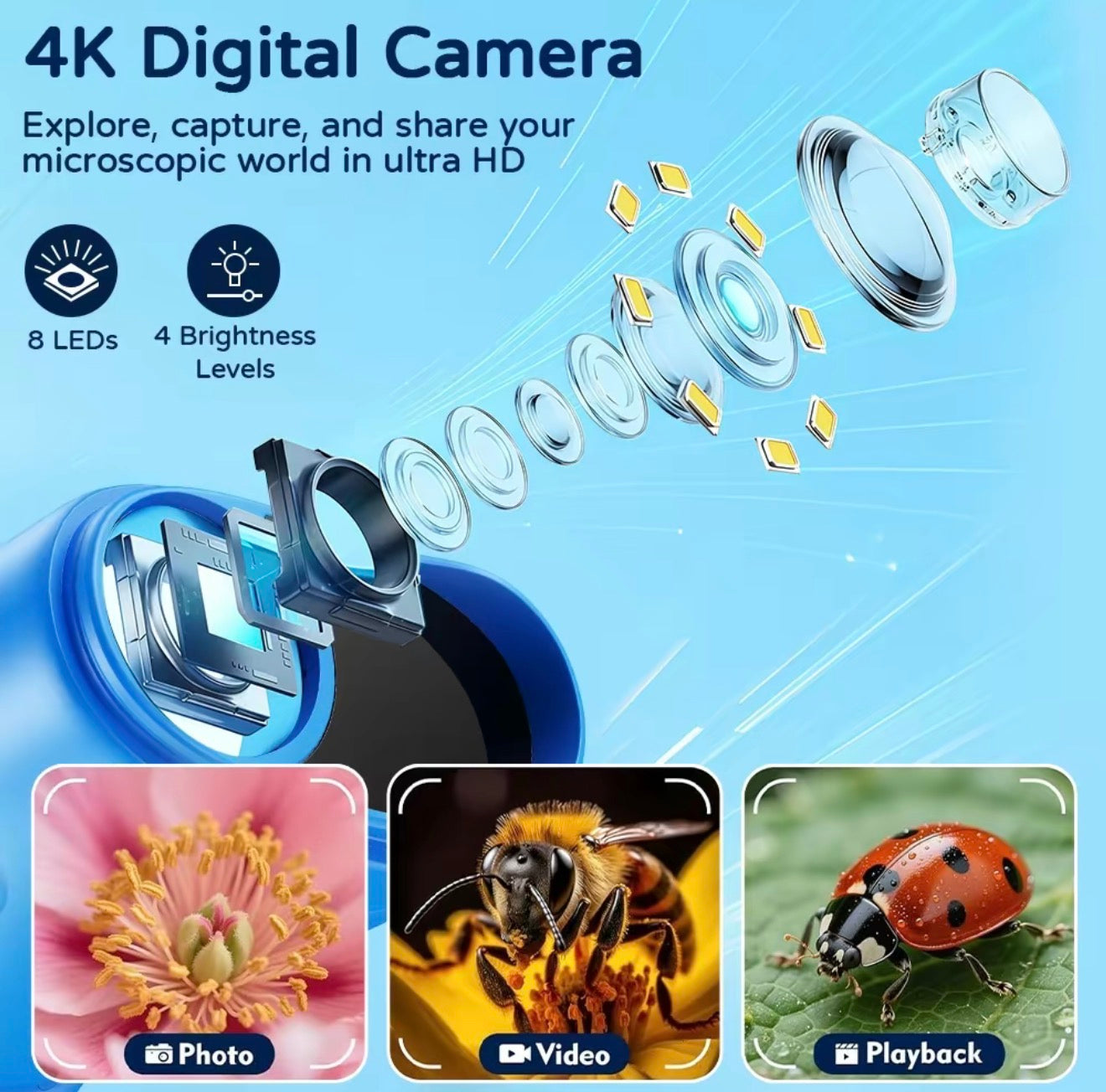 Microscopio MicroView para Niños - Herramienta de Exploración Digital Portátil