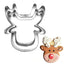 Christmas baked goods reindeer 3-piece set stainless steel biscuit mold Christmas reindeer cookie cutter set - Korvel