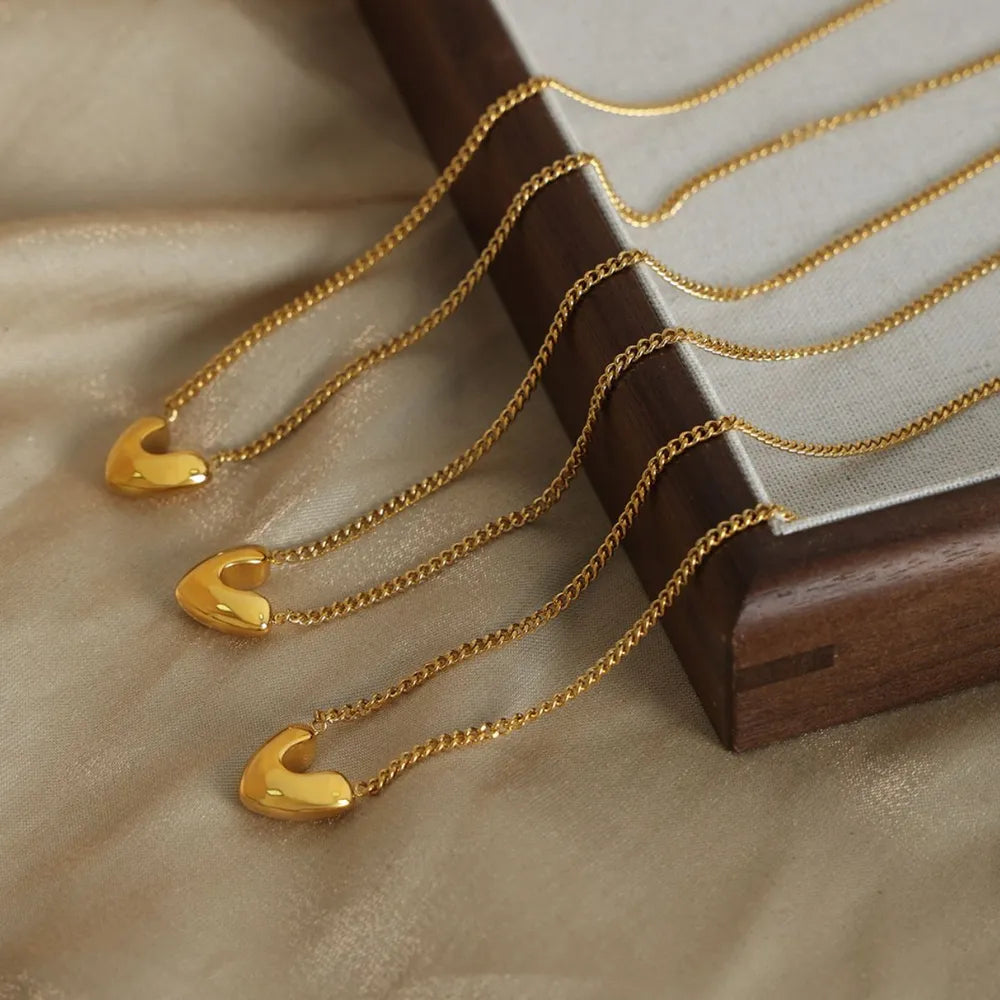 Elegant Gold-Plated Heart Pendant Necklace