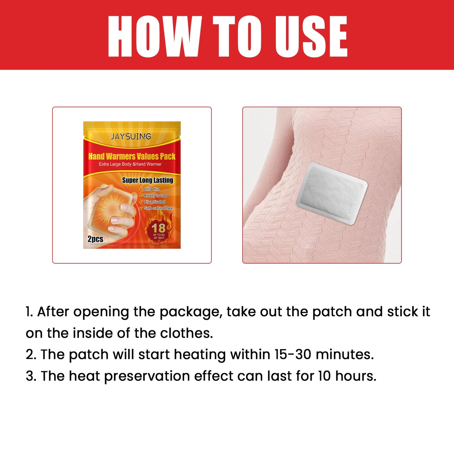 Hand Warmer, Self-Heating Portable Rapid Heating Warm Waist Belly Warm Baby Self-Heating Post - Korvel