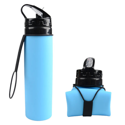 600ml Outdoor Riding Water Cup Portable Foldable Silicone Water Bag Spot Advertising Gift Sports Water Bottle - Korvel