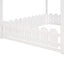 (Slats are not included) Full Size Wood Bed House Bed Frame with Fence for Kids Teens Girls Boys (White ) - Korvel