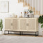 Buffet 4 Portes en Rotin - Cabinet de Rangement Élégant