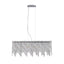 Silver elegant oval crystal pendant light, modern ceiling fixture with reflective suspended crystal (bulb not included) - Korvel