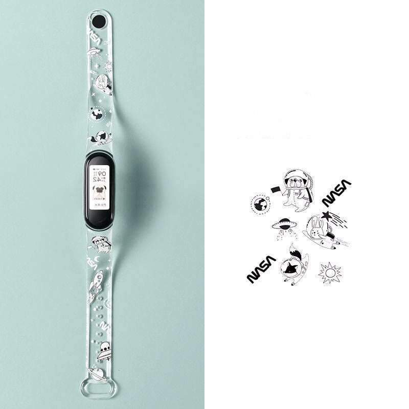 Cellacity Wristband Suitable for MI Band 3 4 5 Wristband Print Fashion Brand NFC Nylon Loop Silicone Strap Comfortable Wearing - Korvel