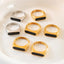 Exaggerated Geometric Glazed Element Ring