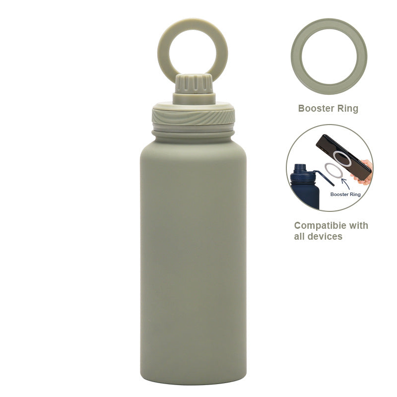 Support de téléphone magnétique et bouteille d'eau en acier inoxydable isolée